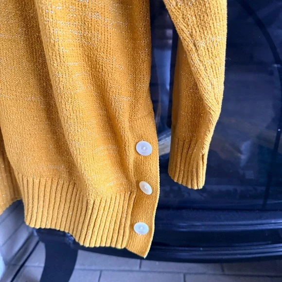 LC Lauren Conrad Women's Yellow Mockneck Sweater Medium - Picture 5 of 6
